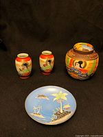 Group shot showing all four Satsuma pieces