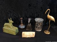 All six Egyptian themed items displayed