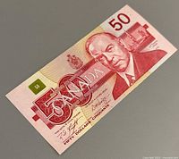 Obverse showing William Lyon Mackenzie King portrait, serial and signatures