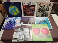 All eight albums laid out for overview