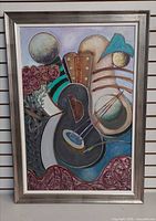 Framed abstract painting front view