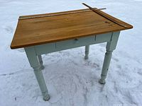 Full view of harvest table on snow background