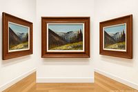 Full view of framed painting on wall