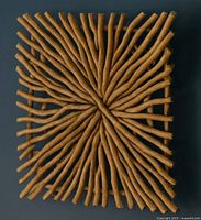 Front view showing entire driftwood sculpture square form