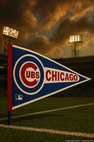 Full pennant displayed vertically on field background