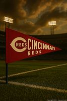 Pennant on field, full view upright