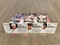 Front and back view of sample 1991-1992 Pro Set hockey cards from the stack