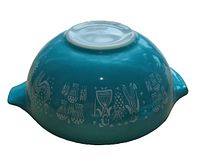 Upside-down view showing full Amish Butterprint pattern and underside mark