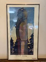 Front view of framed Emily Carr print showing artwork, frame and glazing