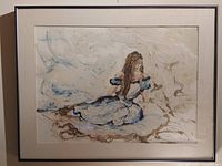 Full framed oil painting showing subject and frame