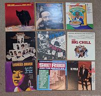 All nine LP front covers displayed in three-by-three grid