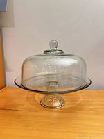 cake stand assembled with dome on pedestal base