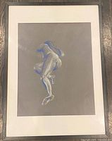 Full view of framed pastel artwork