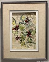 Full view of framed watercolor painting