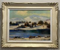 Full view of framed painting on wall