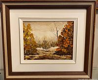 Framed oil painting overall front view