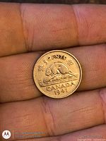 Reverse showing beaver design and date 1941