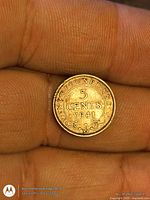 Reverse showing denomination and date 1941 Newfoundland 5 Cents