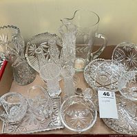 Group shot of all crystal pieces in tray