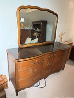 Front view dresser with mirror attached