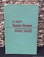 Green cloth hardback 1954 Fannie Farmer cookbook front cover