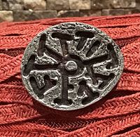 front view showing abstract relief design