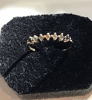 Top view of ring showing gemstones and gold vermeil finish