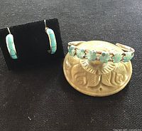 cuff bracelet and earrings front view