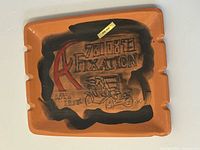 Top view of hand-painted ceramic ashtray
