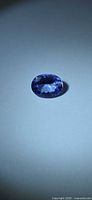 Front view of single oval tanzanite gemstone