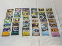 All cards laid out showing quantity and variety