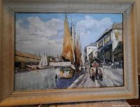 Full view of framed oil painting