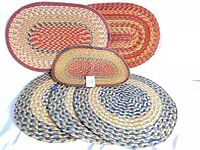 All six braided mats grouped for overview