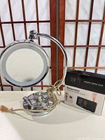 Vanity mirror, power cord, boxed Newentor weather station clock