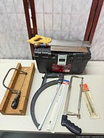 Overall lot laid out showing all tools and toolbox