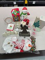 Overview of all holiday items on table