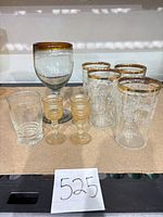 All eight glass pieces grouped