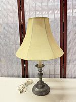 Full view of lamp with shade and cord
