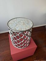 Top view displaying mother-of-pearl mosaic surface