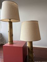 both lamps side by side showing relative height and shades