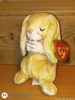 Full view of Ty Grace rabbit sitting upright with hang tag visible