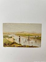 Front view of chromolithograph print Britannia Bridge