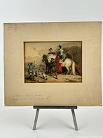 Framed/matted print on easel, full view