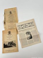 Catalogue, newspaper ad and Auctioneer paper laid out