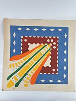 Full view of unframed silkscreen print on paper