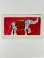 Full front view of elephant painting on foamcore board