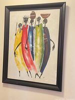 Full view of framed painting showing composition and frame