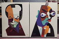 Both giclée canvases side by side front view