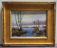 Framed oil painting full view