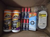 Box containing all items: wipes, detailer sprays, air freshener, pad kit